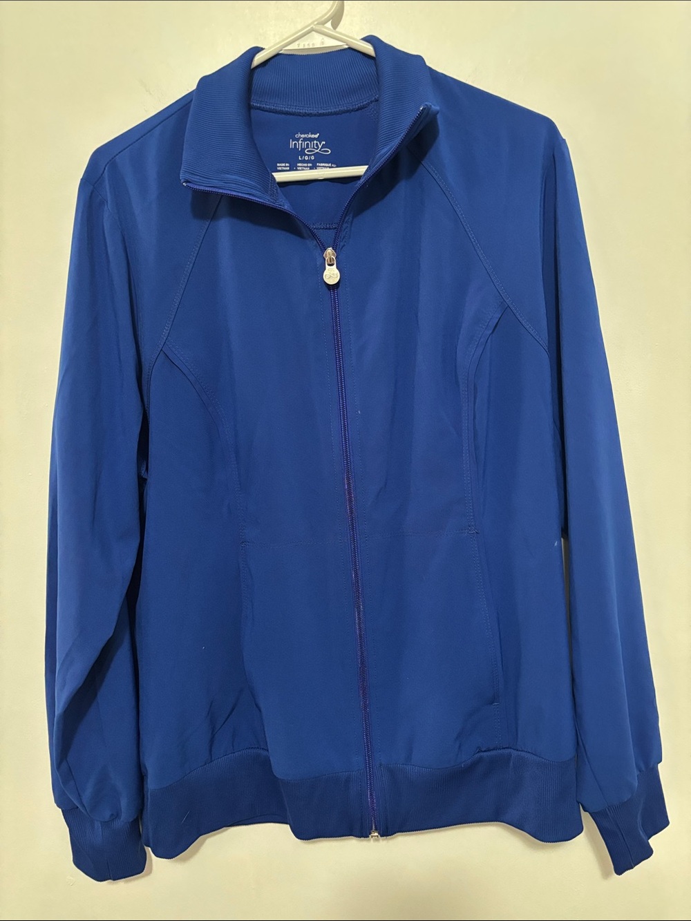 Cherokee Infinity Royal Blue Full Zip Scrub Jacket Women’s Size Large L